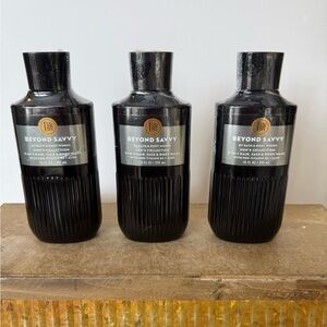 Bath & Body Works Men's Beyond Savvy (Vanilla) 3 in 1 Hair, Face & Body Wash x3